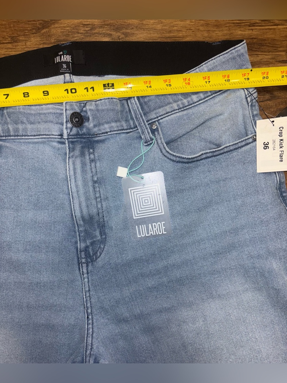 Lularoe High Rise Crop Kick Flare Jeans Size 36 NWT - Picture 6 of 11